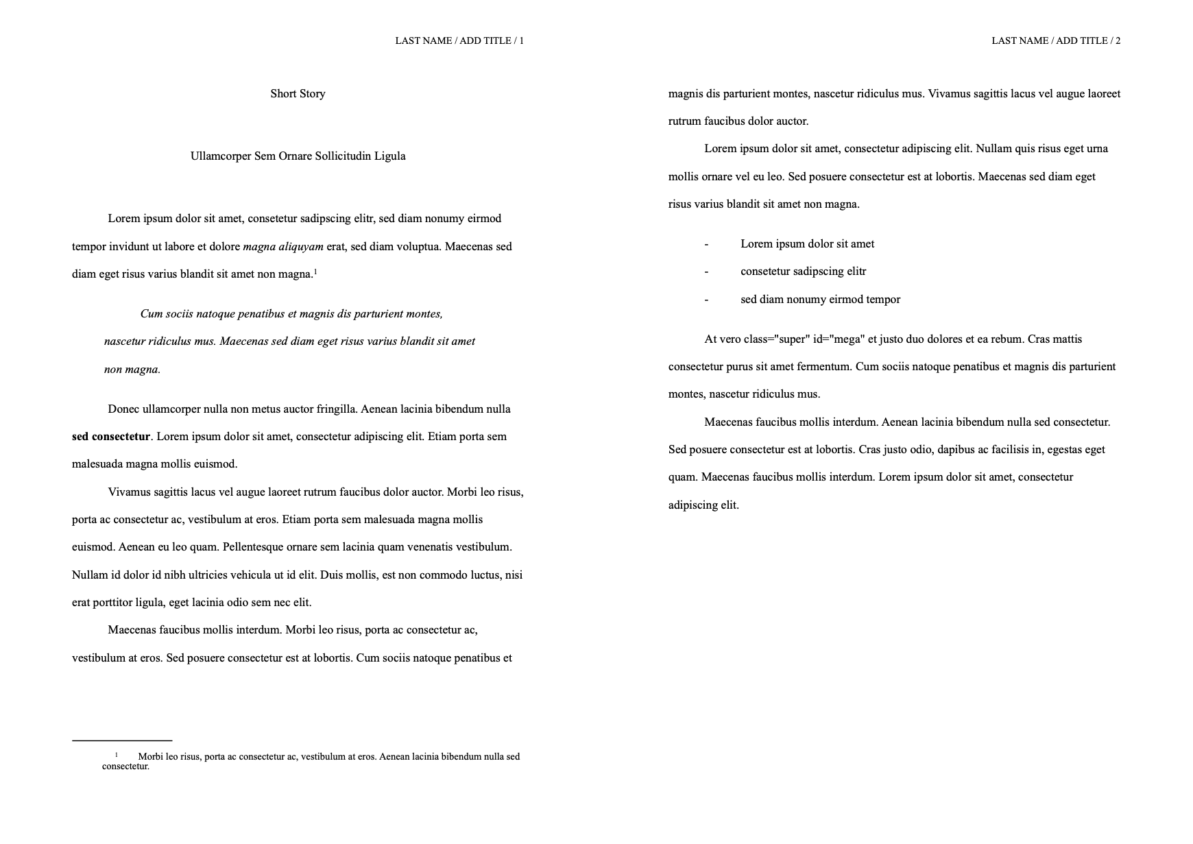 Short Story - Ulysses Styles & Themes