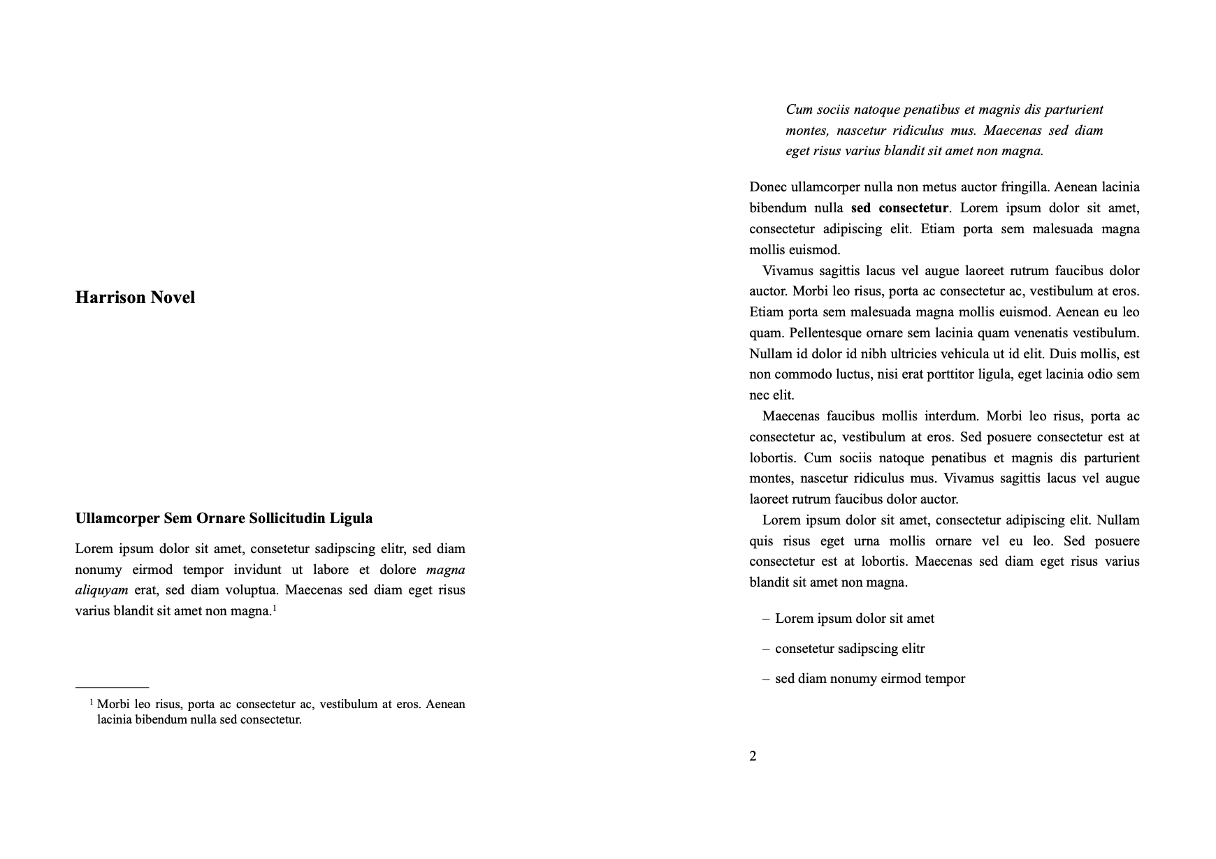 Harrison Novel - Ulysses Styles & Themes