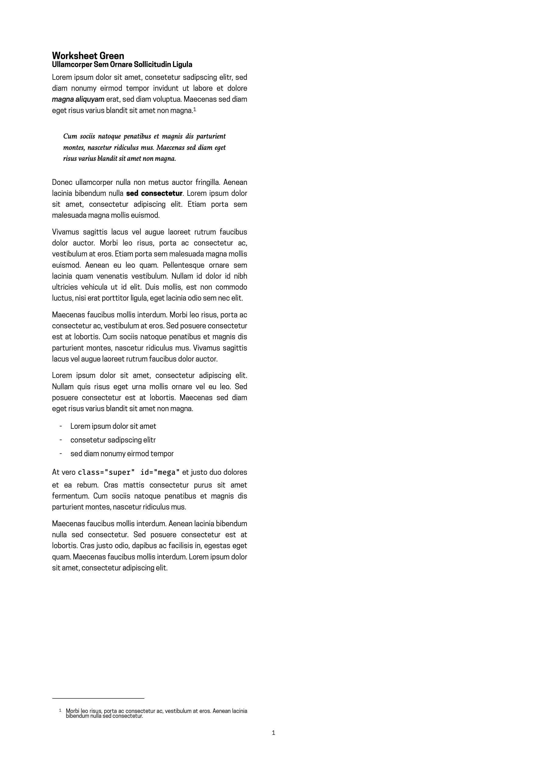 Worksheet Green - Ulysses Styles & Themes