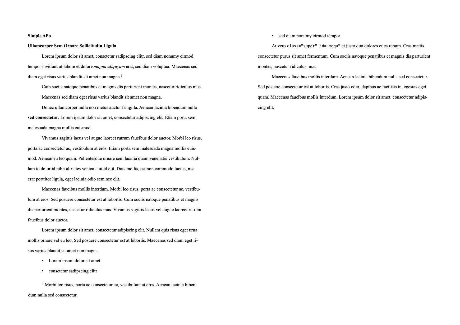 Simple APA Ulysses Styles & Themes