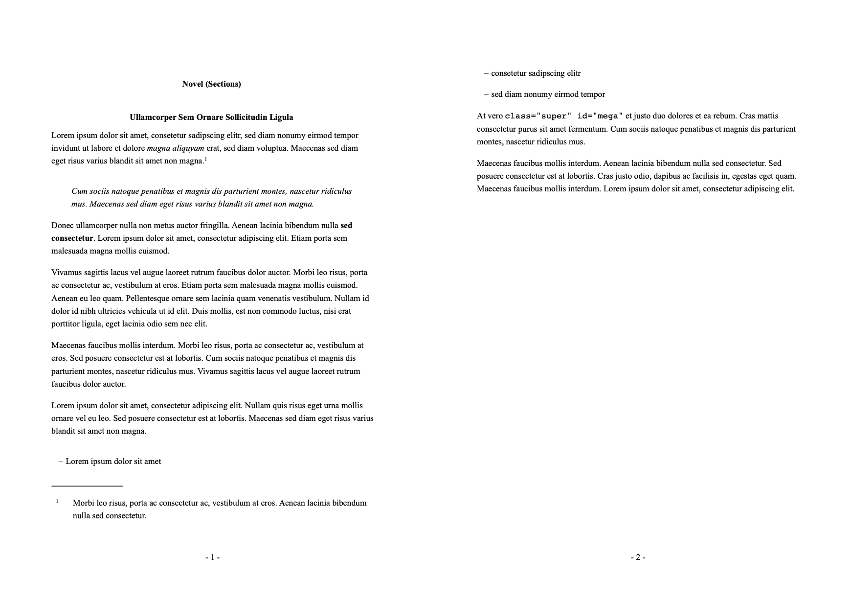Novel (Sections) - Ulysses Styles & Themes