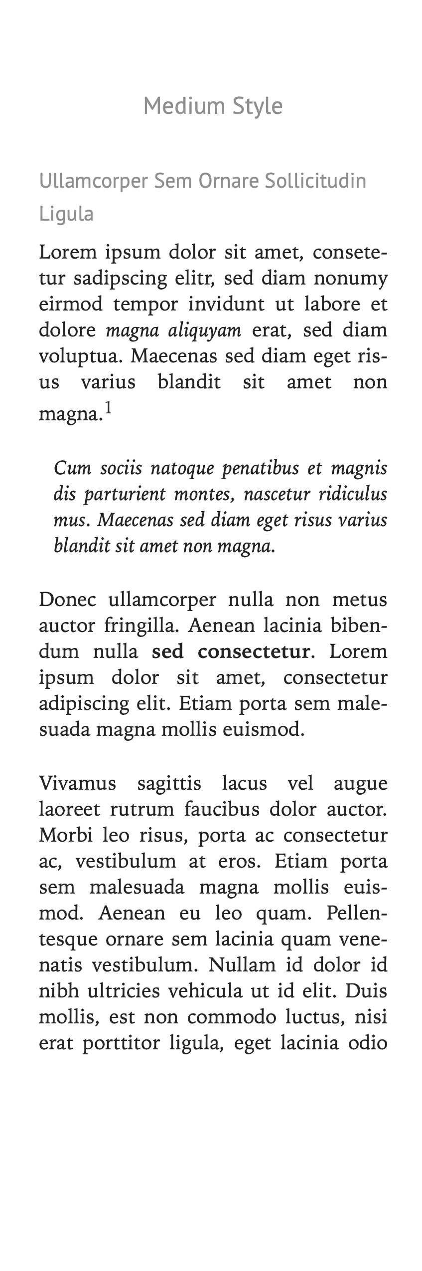Medium Style - Ulysses Styles & Themes