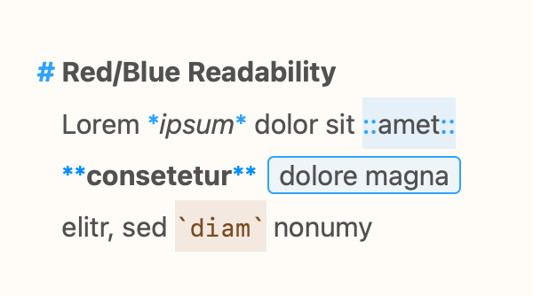 Red/Blue Readability - Ulysses Styles & Themes