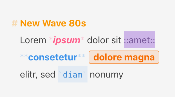 Editor Theme “New Wave 80s“ by Mike Rohde