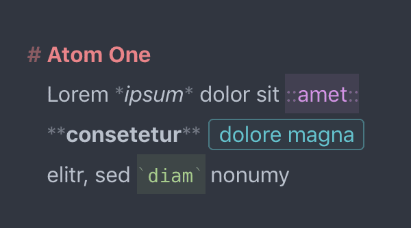 Editor Theme “Atom One“ by Void