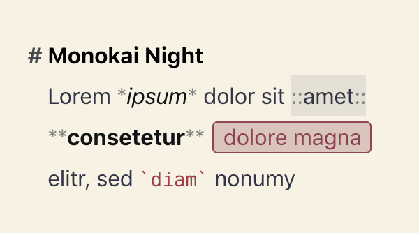 Editor Theme “Monokai Night“ by nikivi