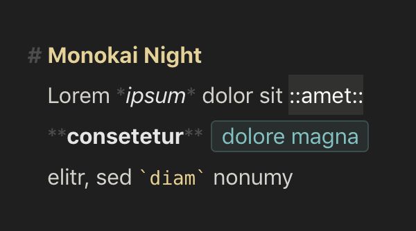 Editor Theme “Monokai Night“ by nikivi