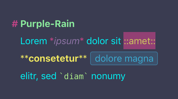 Editor Theme “Purple-Rain“ by Daniel Thomas