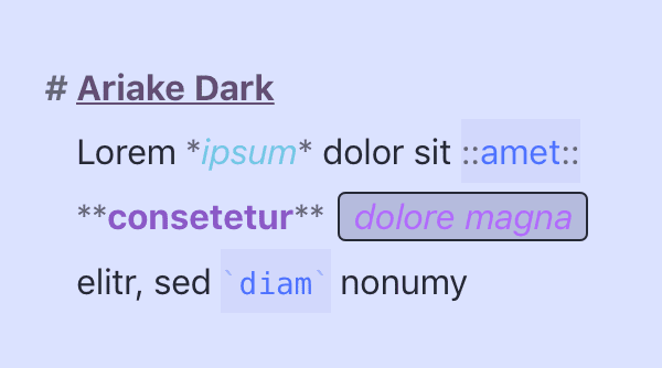Editor Theme “Ariake Dark“ by Jacob Pake