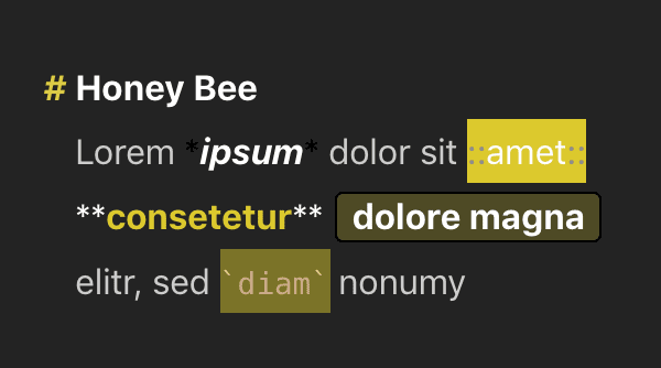 Editor Theme “Honey Bee“ by Charles Coon