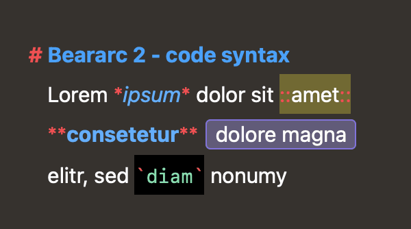 Editor Theme “Beararc 2 - code syntax“ by Duclearc