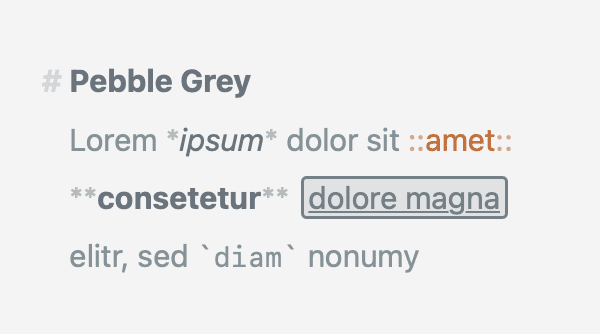 Editor Theme “Pebble Grey“ by Ananga 