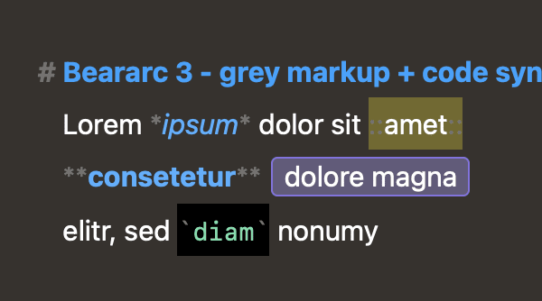 Editor Theme “Beararc 3 - grey markup + code syntax“ by Duclearc