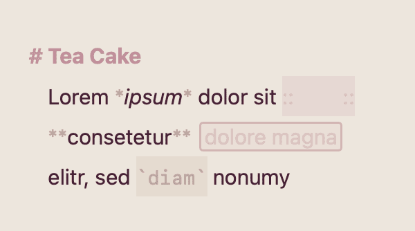Editor Theme “Tea Cake“ by Elizabeth Cannella
