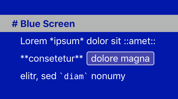 Editor Theme “Blue Screen“ by vmm386