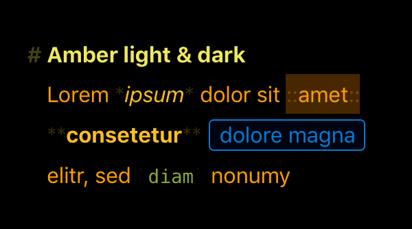 Editor Theme “Amber light & dark“ by Roland Kiefer
