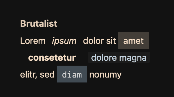 Editor Theme “Brutalist“ by KS Kasati