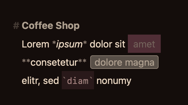 Editor Theme “Coffee Shop“ by Elizabeth Cannella