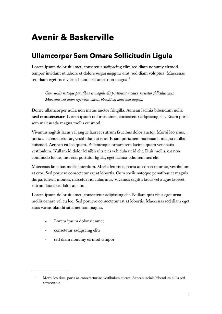 Avenir & Baskerville Preview 1